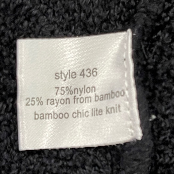 Barefoot Dreams Bamboo Chic Lite S/M open front cardigan in black - Picture 6 of 12